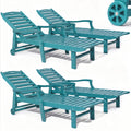 4 Pcs HDPE Patio Chaise Lounge Chair, Outdoor Reclining Pool Chair w/ Adjustable Backrest, for Patio, Deck, Backyard Aruba