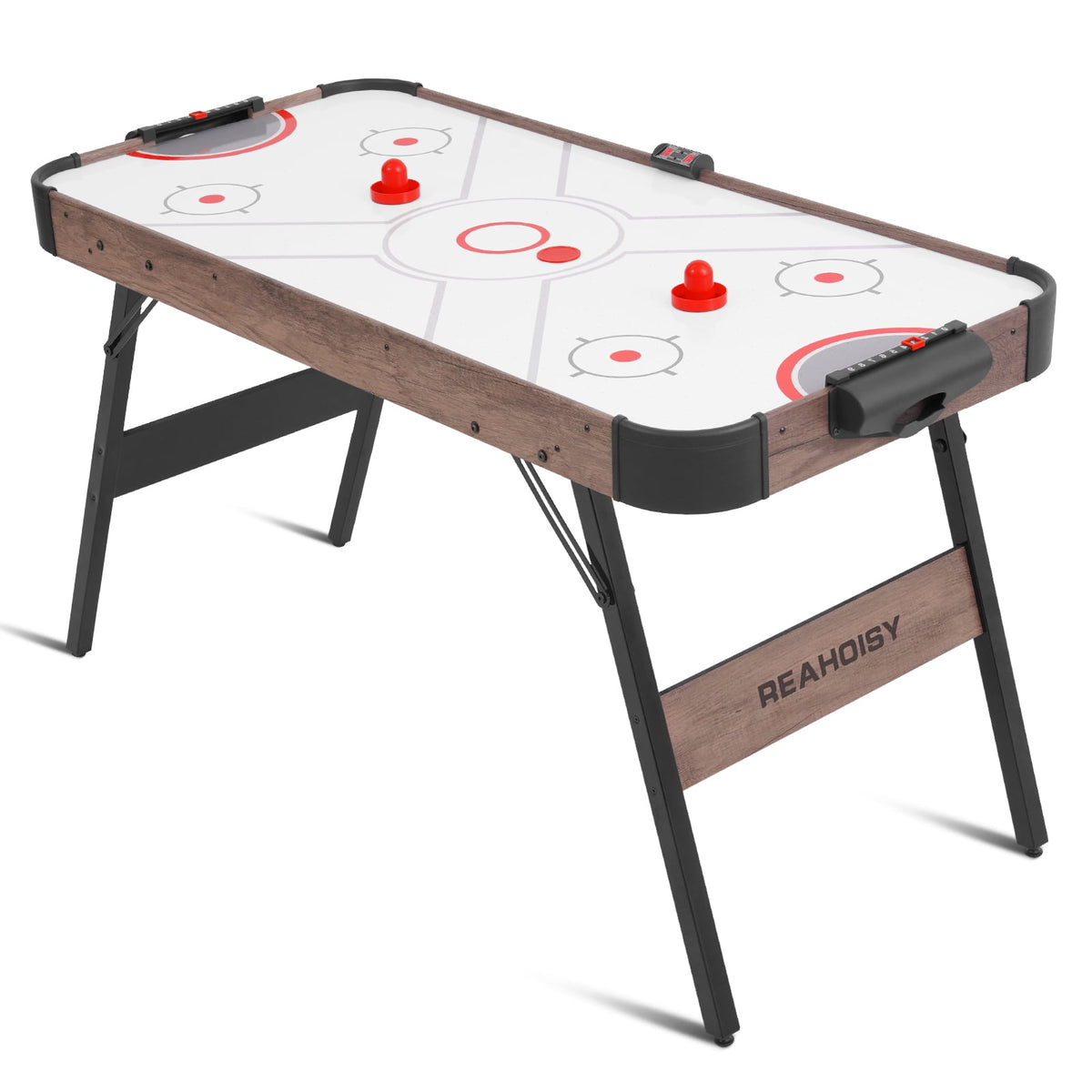 54" Foldable Air Hockey Table, LED Arcade Game Table with 2 Pucks & 2 Pushers, Powerful Air Motor, Indoor Hockey Game for Kids & Adults, Home Game Room