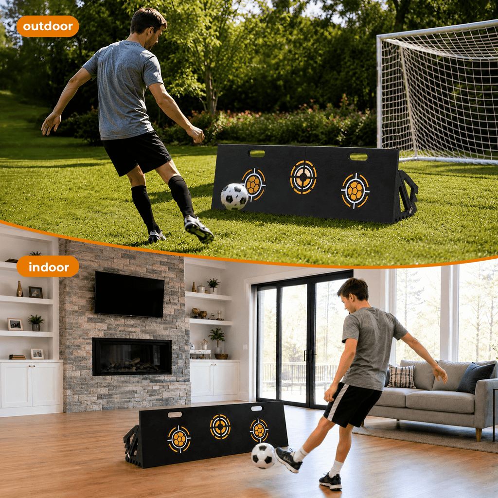 3-in-1 Soccer Rebounder Board, HDPE Foldable Soccer Trainer with Portable Design for Passing, Shooting & Ball Control Training Indoor Outdoor