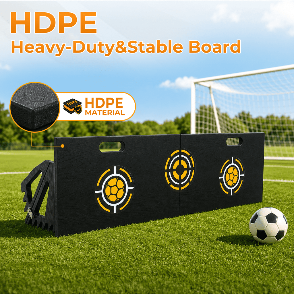 3-in-1 Soccer Rebounder Board, HDPE Foldable Soccer Trainer with Portable Design for Passing, Shooting & Ball Control Training Indoor Outdoor