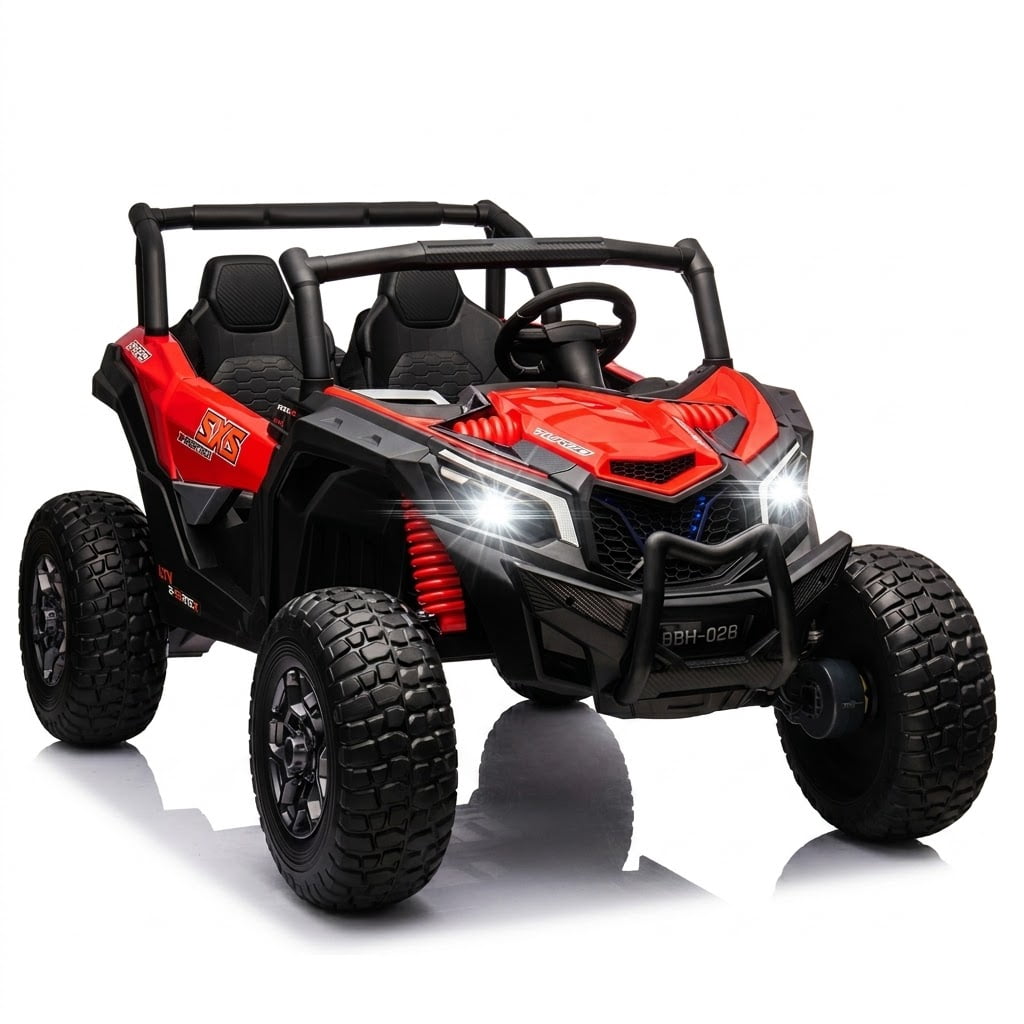 ZEOPHOL 24V Kids Ride On UTV, 2 Seater Electric Ride On Car with LED Lights, Battery Powered Vehicle for Boys & Girls Black