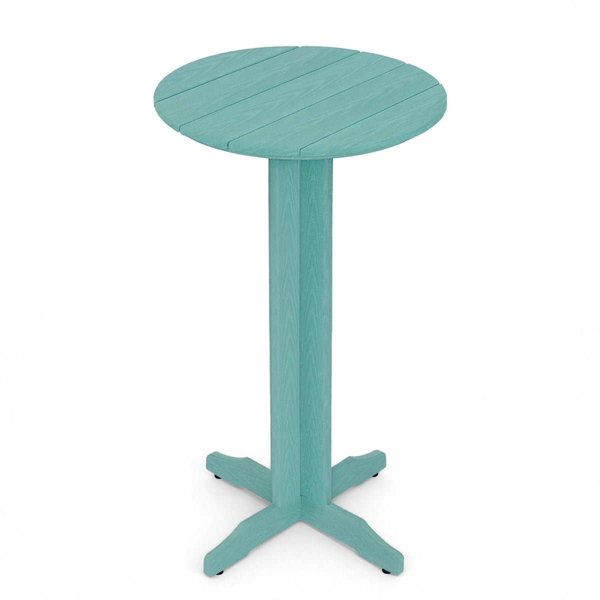 ZEOPHOL 43" Outdoor HDPE Bar Table, High Top Bistro Table with Adjustable Feet for Patio Black