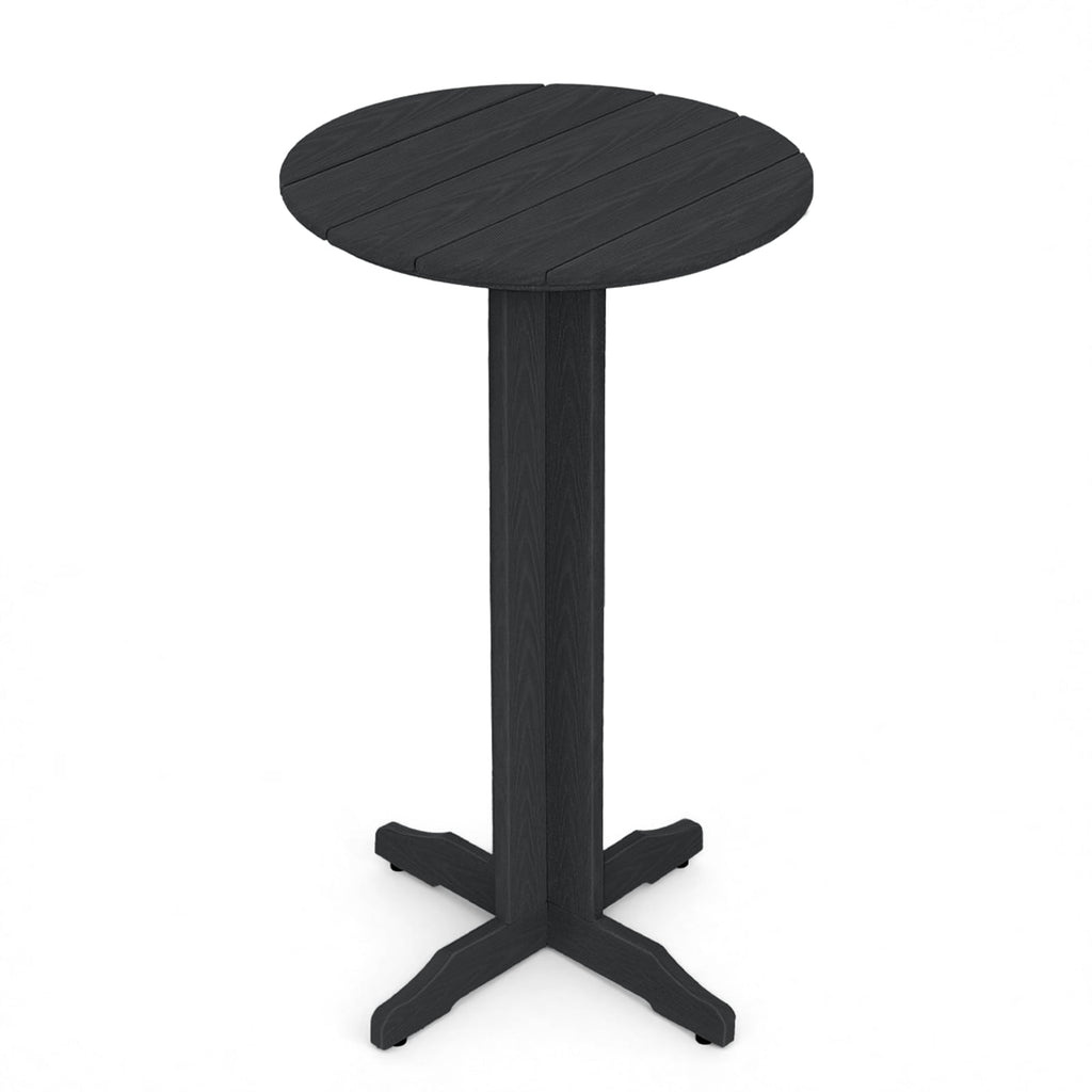 ZEOPHOL 43" Outdoor HDPE Bar Table, High Top Bistro Table with Adjustable Feet for Patio Black