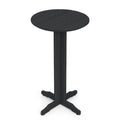 ZEOPHOL 43" Outdoor HDPE Bar Table, High Top Bistro Table with Adjustable Feet for Patio Black
