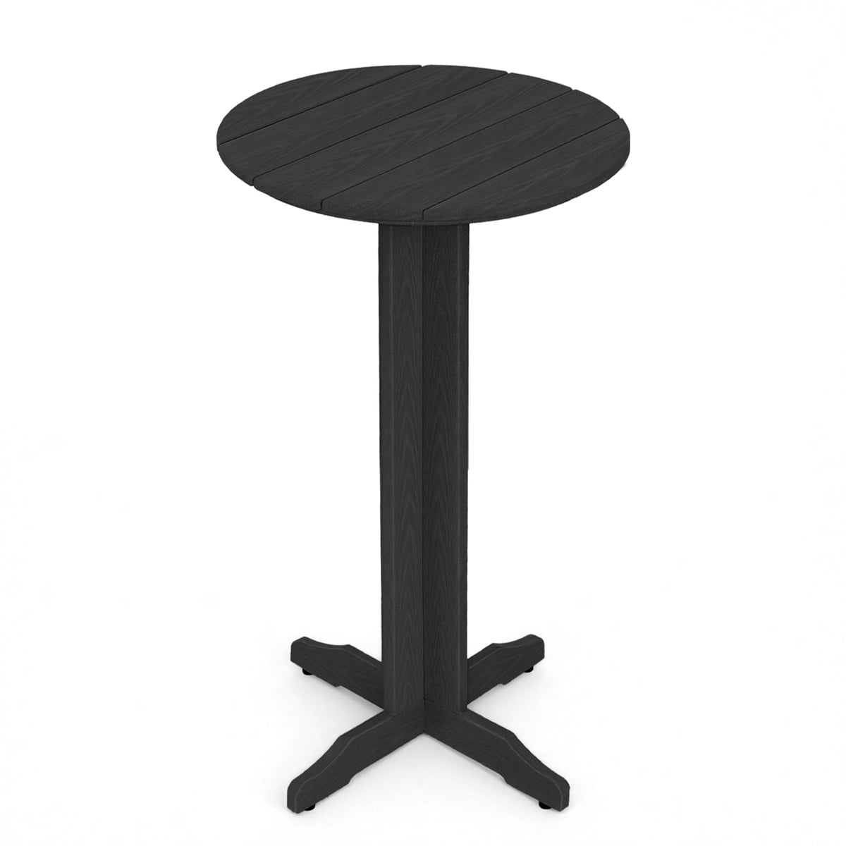 ZEOPHOL 43" Outdoor HDPE Bar Table, High Top Bistro Table with Adjustable Feet for Patio Black