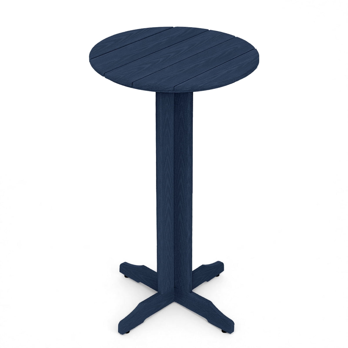 ZEOPHOL 43" Outdoor HDPE Bar Table, High Top Bistro Table with Adjustable Feet for Patio Black