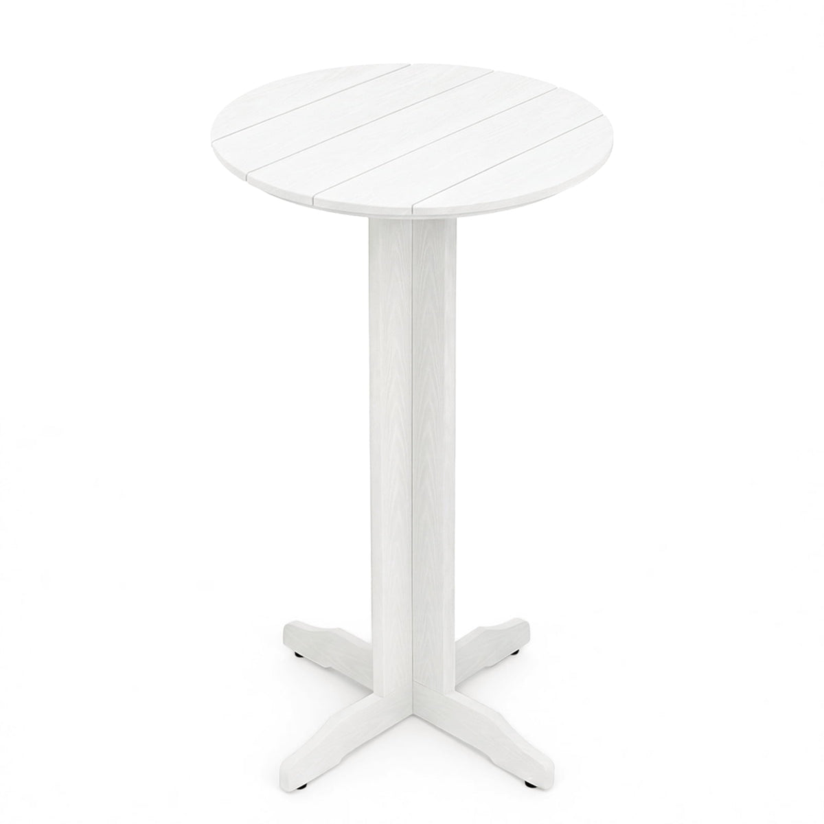 ZEOPHOL 43" Outdoor HDPE Bar Table, High Top Bistro Table with Adjustable Feet for Patio Black