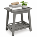ZEOPHOL HDPE Shower Bench, Bathroom Shower Stool with Handle & Storage Shelf, Non-Slip Shower Seat for Inside Shower, Shaving Legs, Elderly & Adults Gray