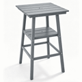 ZEOPHOL Outdoor Bar Table, 2-Tier HDPE Bar Height Table with Storage Shelf, Tall Patio Pub Table for Backyard, Poolside & Balcony Gray