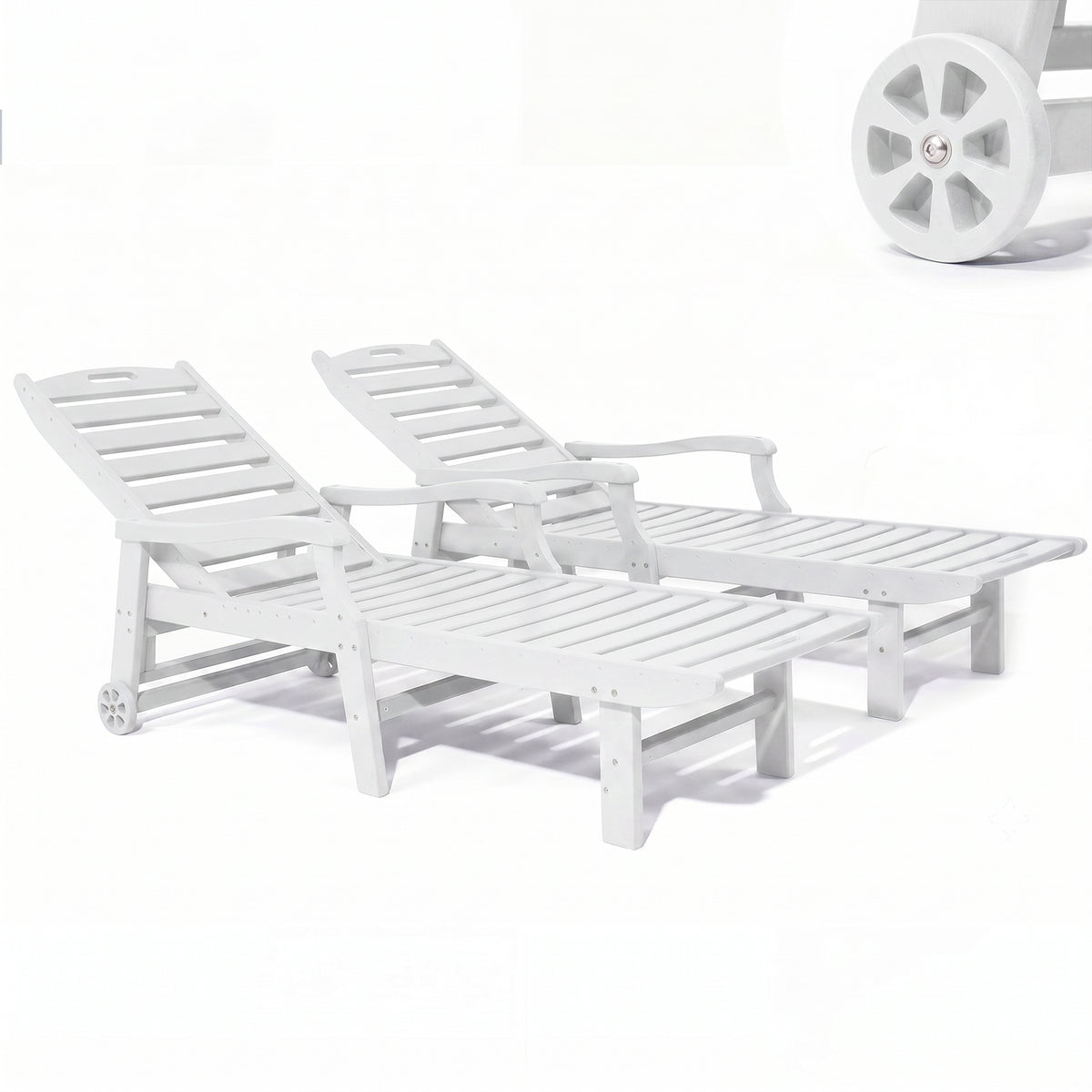 4 Pcs HDPE Patio Chaise Lounge Chair, Outdoor Reclining Pool Chair w/ Adjustable Backrest, for Patio, Deck, Backyard Aruba